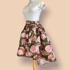 Floral High Low Skirt